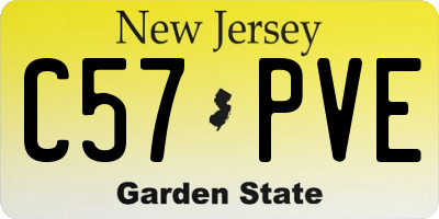 NJ license plate C57PVE