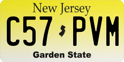 NJ license plate C57PVM