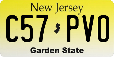 NJ license plate C57PVO
