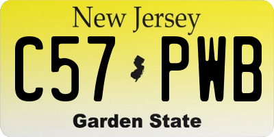 NJ license plate C57PWB