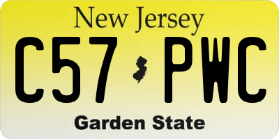 NJ license plate C57PWC