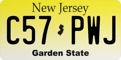 NJ license plate C57PWJ