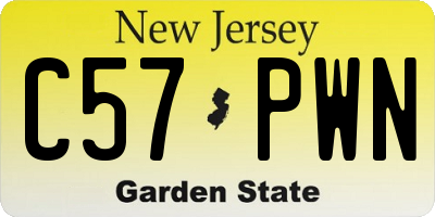 NJ license plate C57PWN