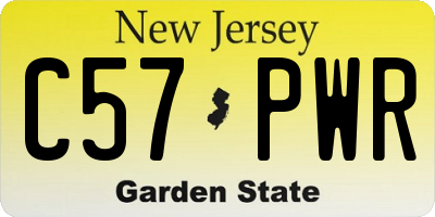 NJ license plate C57PWR