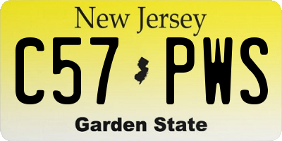 NJ license plate C57PWS