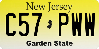 NJ license plate C57PWW