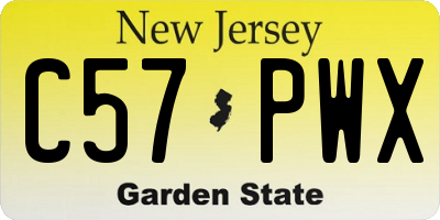 NJ license plate C57PWX