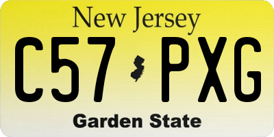 NJ license plate C57PXG