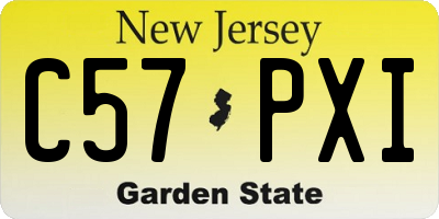 NJ license plate C57PXI