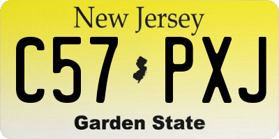 NJ license plate C57PXJ