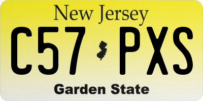 NJ license plate C57PXS