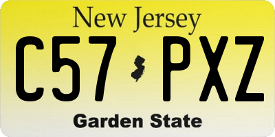 NJ license plate C57PXZ