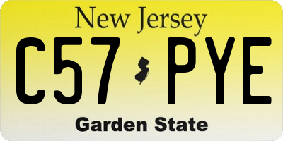 NJ license plate C57PYE
