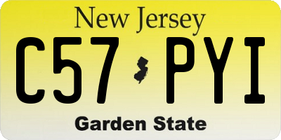 NJ license plate C57PYI