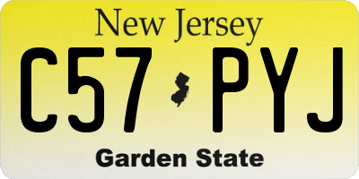NJ license plate C57PYJ