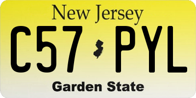 NJ license plate C57PYL