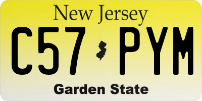NJ license plate C57PYM