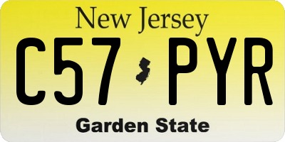 NJ license plate C57PYR