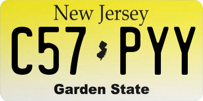NJ license plate C57PYY