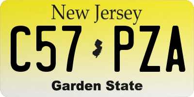 NJ license plate C57PZA