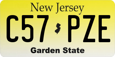 NJ license plate C57PZE