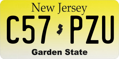 NJ license plate C57PZU