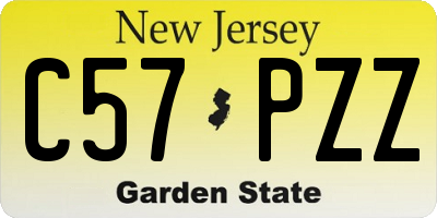 NJ license plate C57PZZ