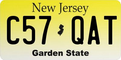 NJ license plate C57QAT