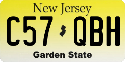 NJ license plate C57QBH