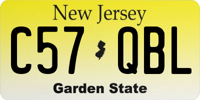 NJ license plate C57QBL
