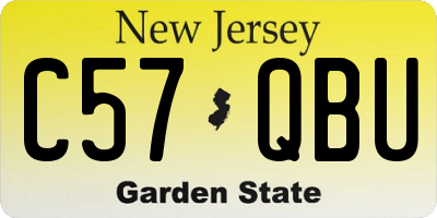 NJ license plate C57QBU