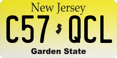 NJ license plate C57QCL