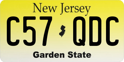 NJ license plate C57QDC