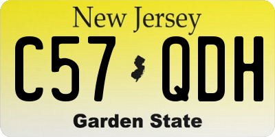 NJ license plate C57QDH