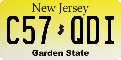 NJ license plate C57QDI