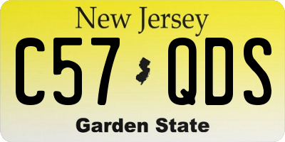 NJ license plate C57QDS