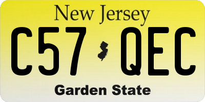 NJ license plate C57QEC