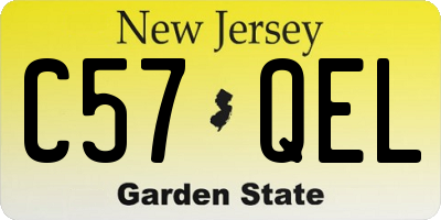 NJ license plate C57QEL