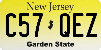NJ license plate C57QEZ