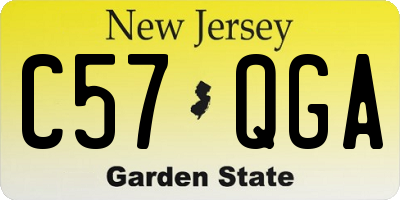 NJ license plate C57QGA