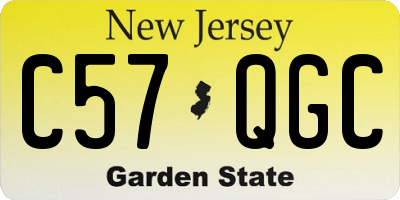 NJ license plate C57QGC