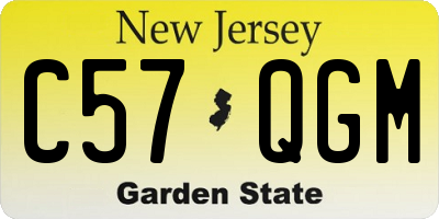 NJ license plate C57QGM