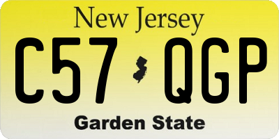 NJ license plate C57QGP