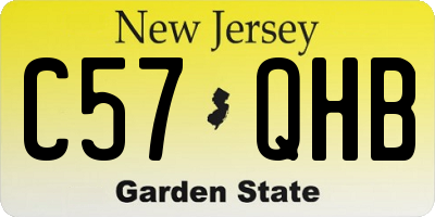 NJ license plate C57QHB