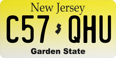 NJ license plate C57QHU
