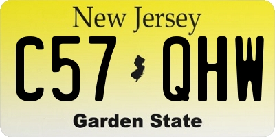 NJ license plate C57QHW