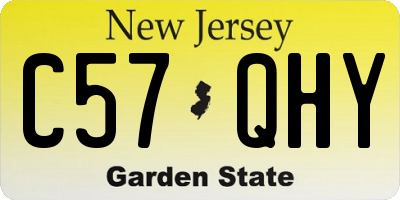 NJ license plate C57QHY