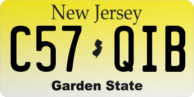 NJ license plate C57QIB