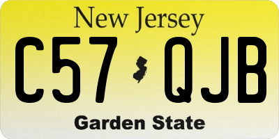 NJ license plate C57QJB