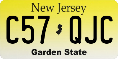 NJ license plate C57QJC